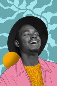 colorful illustration portrait young adult